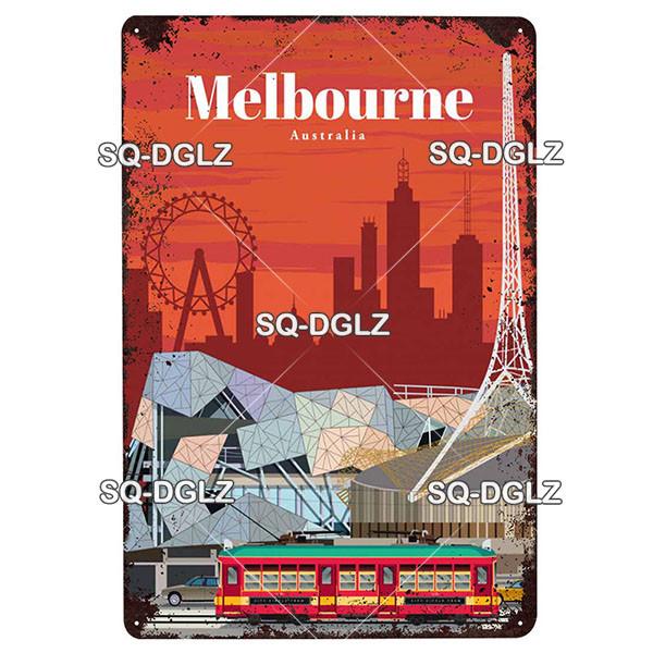 [SQ-DGLZ]Europa Stadt Metall Zeichen Vintage Plaque Platte Dekor Für Pub Bar Wand Dekor Zinn Zeichen Budapest/Moskau/Brügge Poster Geschenk