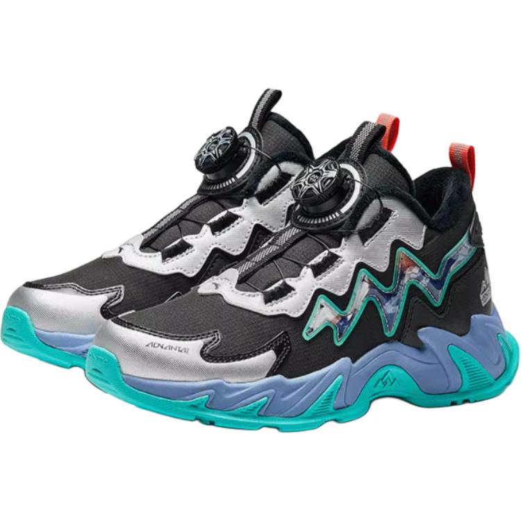 Anta Kids Comfortable Non-Slip Warm Mid-Top Casual Shoes Kids Casual Shoes Dark-Green Blue A12446934-2