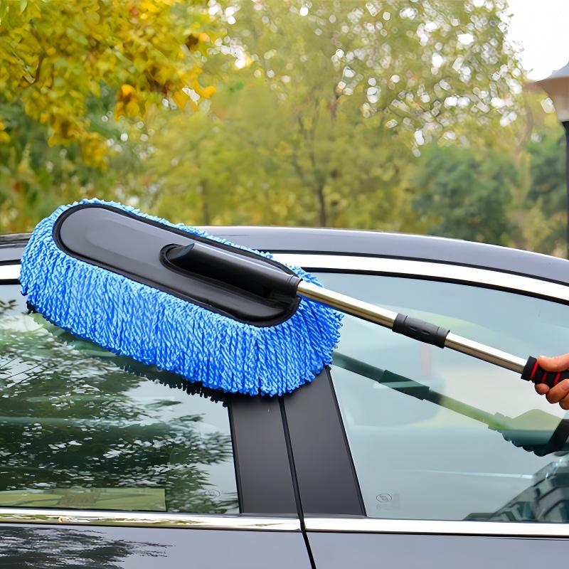 Retractable Car Dust Removal Mop with Soft Bristles - Automotive Cleaning Tool