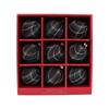 Stoffummantelte Weihnachtskugel-Ornament, 9 Stück karierte Kugeln Hängedekoration Set für Baumschmuck und Feiertagsdekorationen