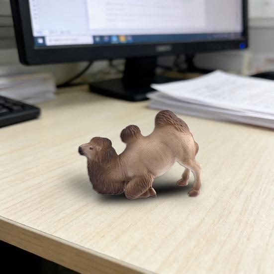 Simulation Camel Model Standing Kneeling Single Two Humped Camel Figurine Miniature Desert Animal Educational Toy Collectible Decoration