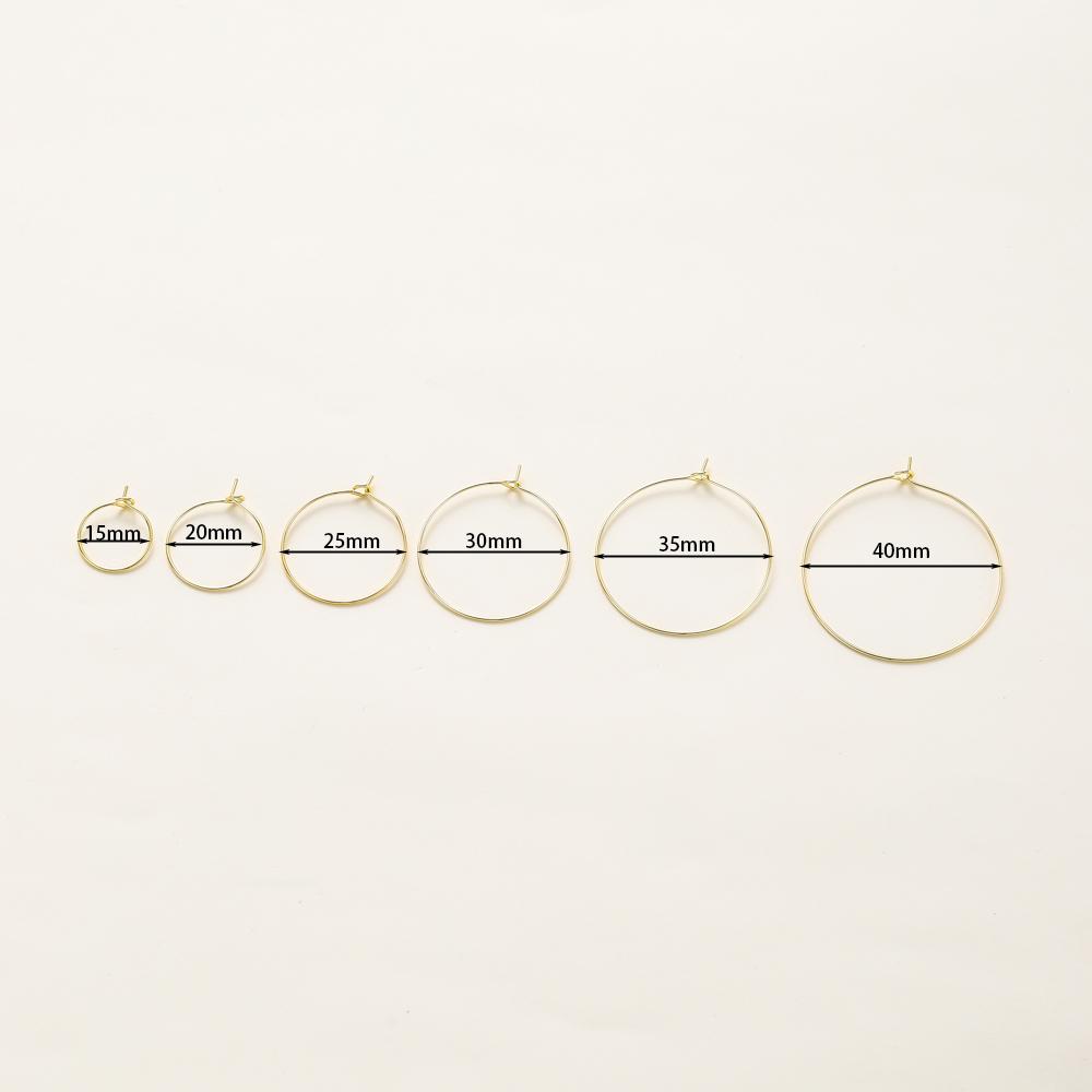 10 Stück 15mm 20mm 25mm 14K 18K Gold Große Ohrring-Drahtbügel Kreise Ohrschleifen Für DIY Schmuckherstellung Ohrring-Dekoration Zubehör