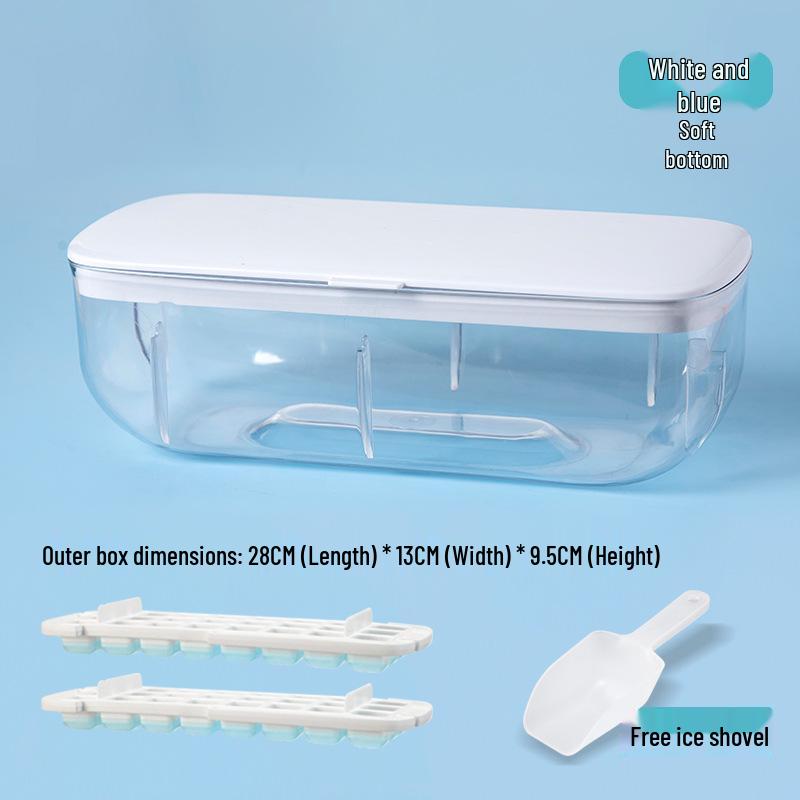 Silicone Ice Cube Tray with Double Layer Storage Box for Rapid Ice Making