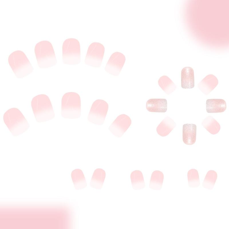 Aufdrücknagel Französische Spitze Nagel Quadratische Nagelspitzen Falschnagel Vollabdeckung Falschnagel mit Designs Künstlicher Acrylnagel