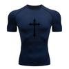 Men's Compression Fitness T-Shirt, Stylish Gothic Dark Cross