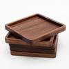 Round Square Cup Coaster Black Walnut Wood Insulation Dining Table Mug