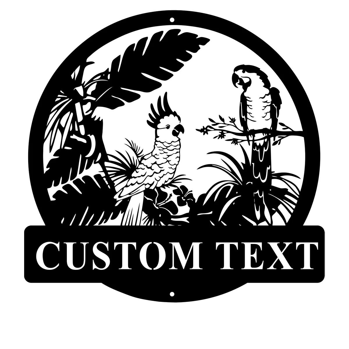 

Parrot Bird Metal Wall Art, Personalized Name Sign, Bird Lovers Home Decor, Bird Lover Gift