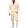Men's 1/4 Zip Stand Collar Tracksuit 2 Piece Outfit Long Sleeve Sweatshirt & Cargo Jogger Pants Set Casual Athletic Sweatsuit