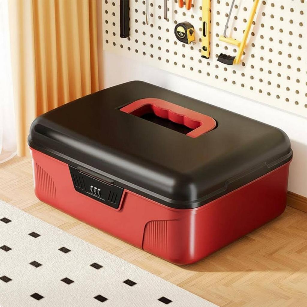 Tool Organizer with Compartments Large Capacity Stackable Tool Chest Storage Box with Combination Lock Sturdy Construction