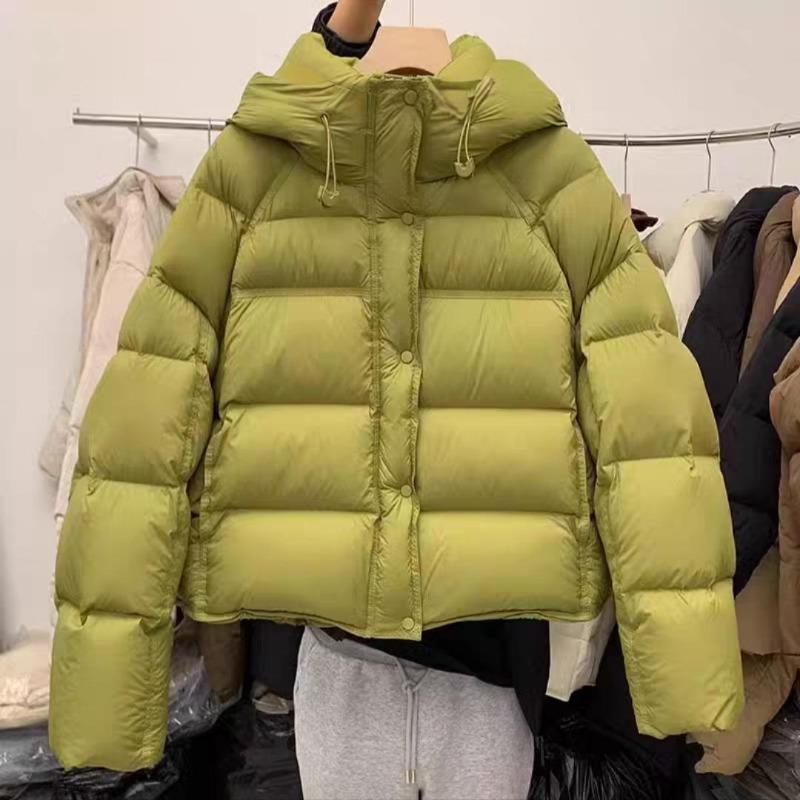 

Премиальный сенс супер хорошо выглядящая пуховая хлопковая одежда зима новая короткая с капюшоном хлебное облако свободная хлопковая одежда M recommends within 55kg зелёный