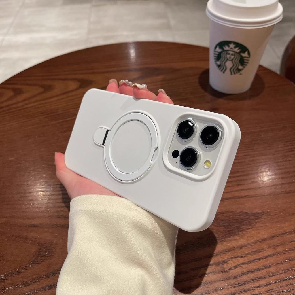 Applicable to iPhone17Promax mobile phone case, liquid silicone, Apple 15 magnetic bracket, all-inclusive anti-drop protective case.