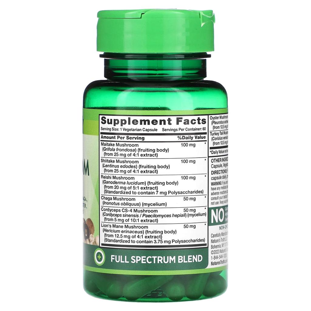 Nature'S Truth, Super 6 Mushroom Complex, Rapid Release Capsules, 60
