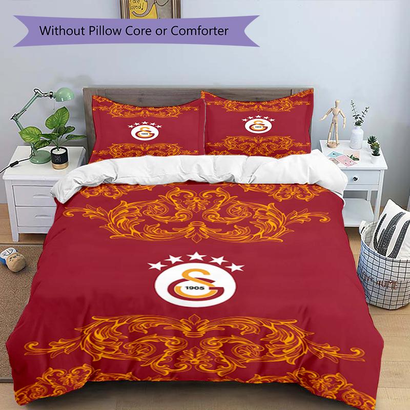 3pcs Football Team (2) Design Cover Set - HD Printed Bedding with 1 Cover and 2 Pillowcases - Perfect for Home and Dorm Decor
