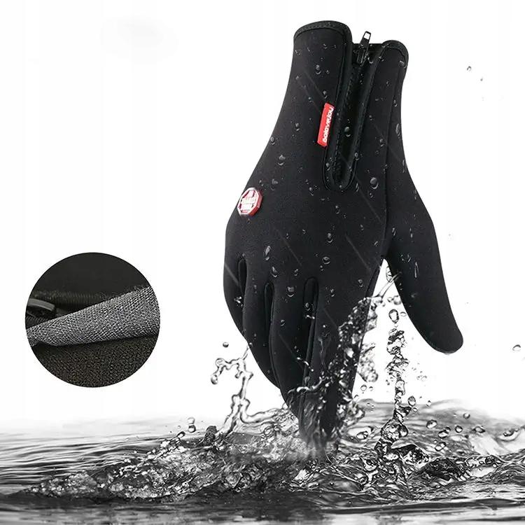 Sports Gloves -30C Unisex Zipper Anti-Slip Foam Touch Screen Lining