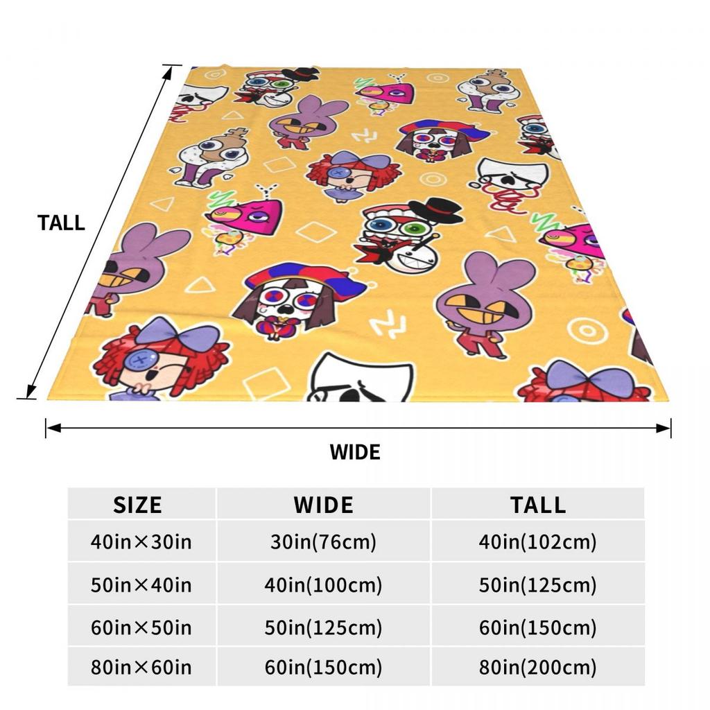 La Coperta Cartoon A-Amazing D-Digital C-Circus Pomni Jax Anime Flanella Divertente Calda Coperta Plaid per Tessili per la Casa Decorazione Auto