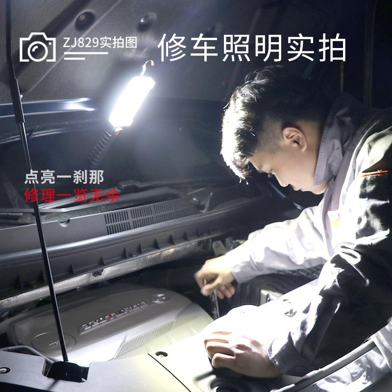 1pcs Portable COB Work Light USB Rechargeable LED Flashlight 18650 Adjustable 2Mode Waterproof Magnet Design Camping Lantern