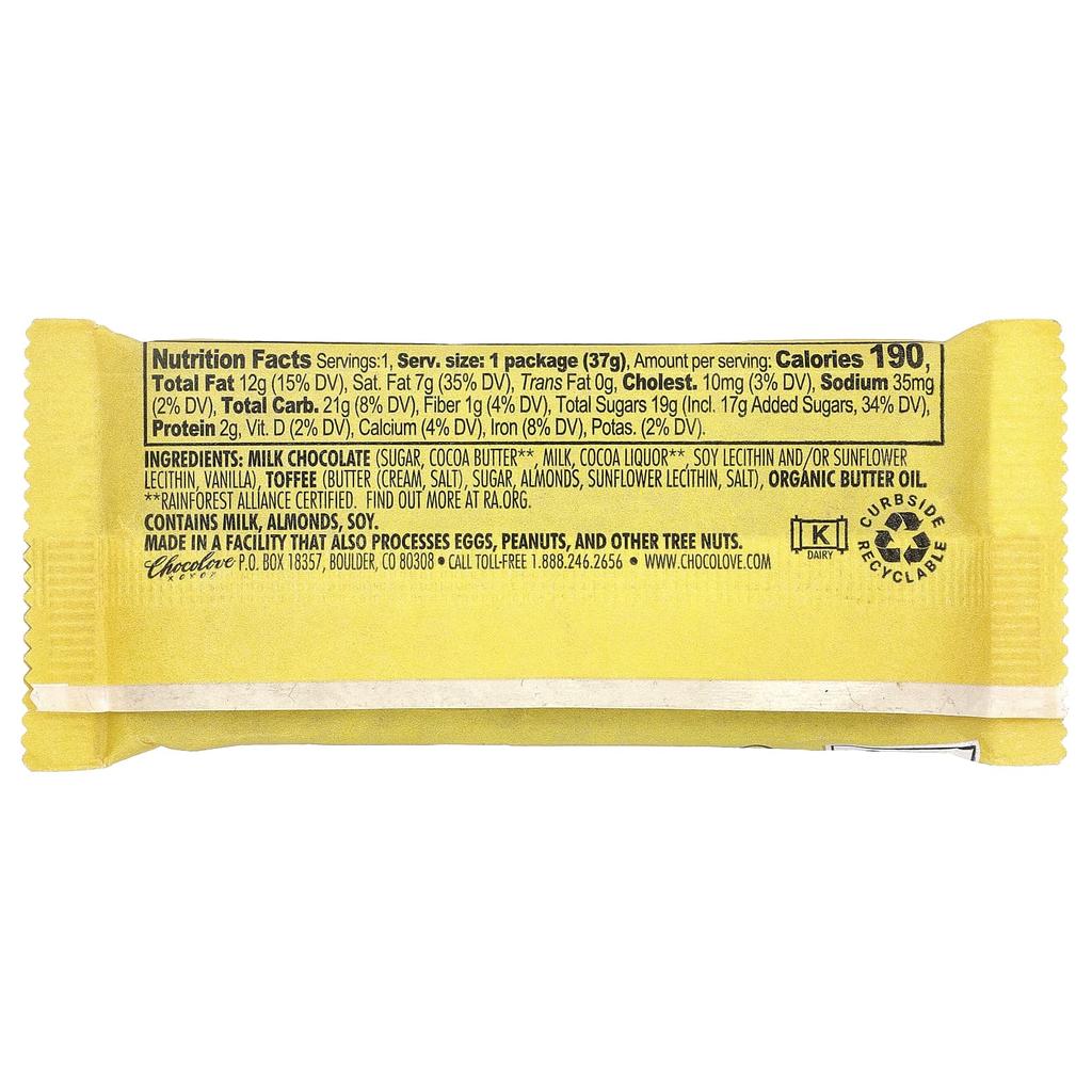 Chocolove Toffee & Almonds In Milk Chocolate, 33% Cocoa, 1.3 Oz (37 G)