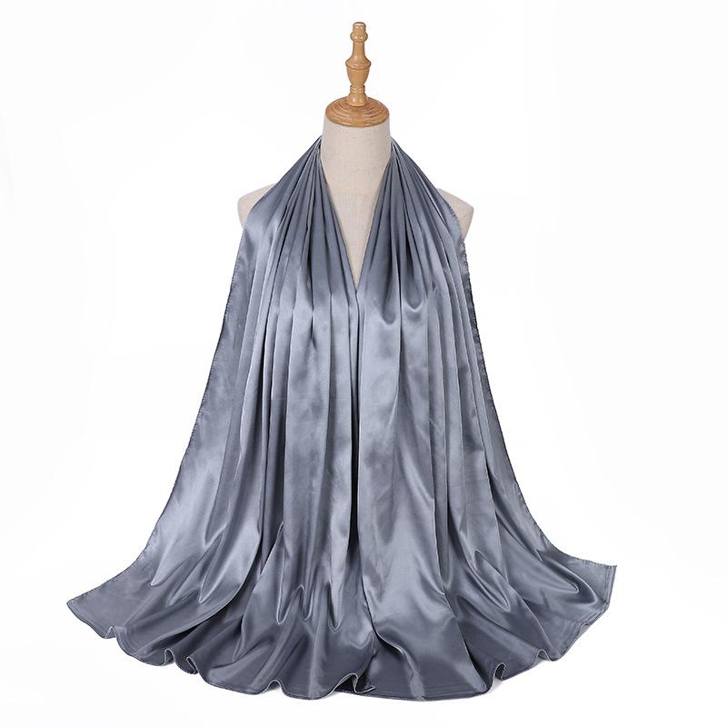Luxury Satin Hijab Femme Solid Women Imitation Silk Beach Wrap Silk Scarf Shawls Bandana Muffler Scarves Bufandas Mujer Stoles