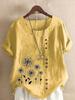 2024 Spring Summer Women Printed Loose Fit Pullover Shirt Large Size