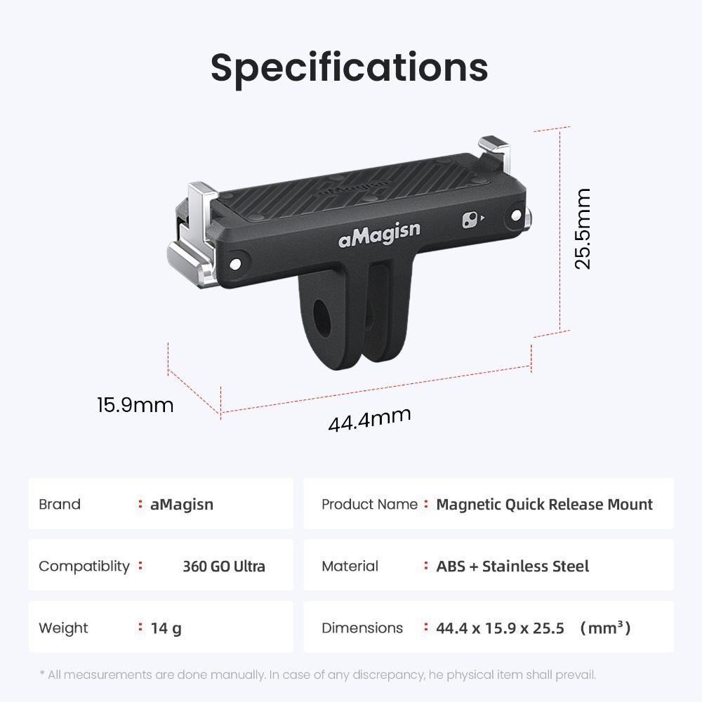 Adaptor de bază cu montare magnetică durabilă pentru accesorii cameră de acțiune Insta360 Go Ultra