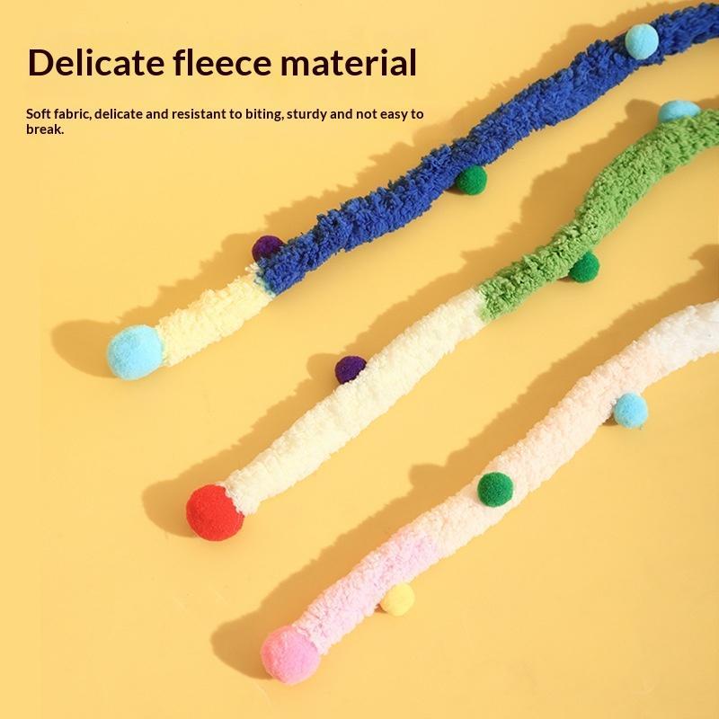 Cat Toy Feather Cat Teaser Wand Cat Interactive Toys Funny Caterpillar Colorful Rod Christmas Hairball Teaser Wand Pet Supplies