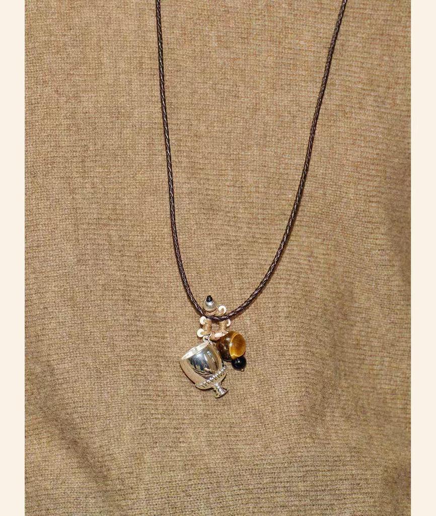 New Retro-Style Wine Glass Necklace Pendant: Versatile, Casual, Elegant Sweater Chain for Women.