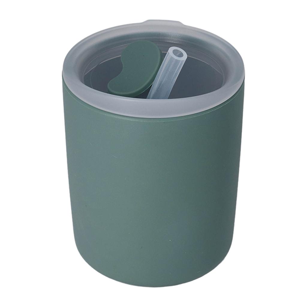 Baby-Trainingsbecher mit Strohdeckel, weicher Lernbecher, hautfreundlich, stabil, Baby-Übergangswerkzeug für