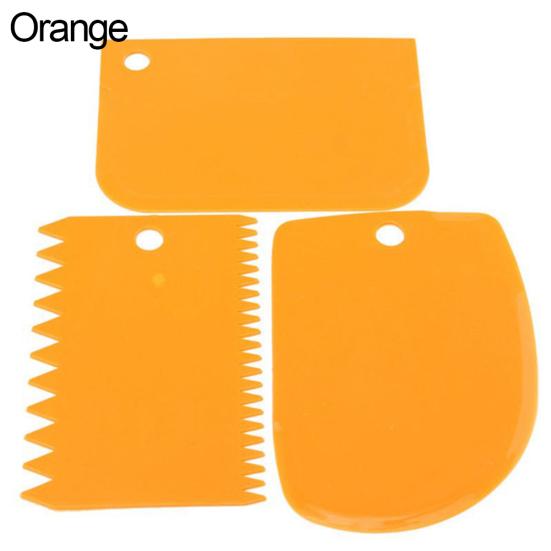 3 Pcs/Set Plastic Pastry Dough Icing Fondant Cake Scraper Decorating Baking Tool