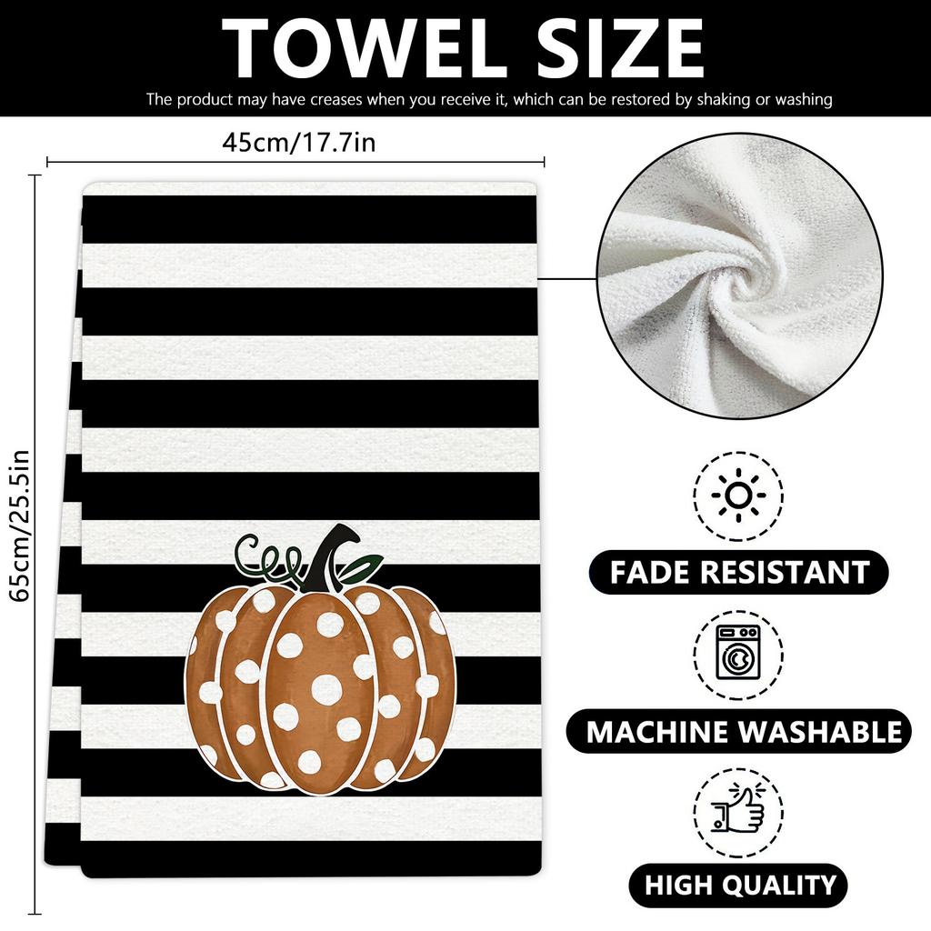 Popular 250gsm Cross-border Halloween Day Decoration Microfiber Towel Gift-giving Kitchen Small Towel