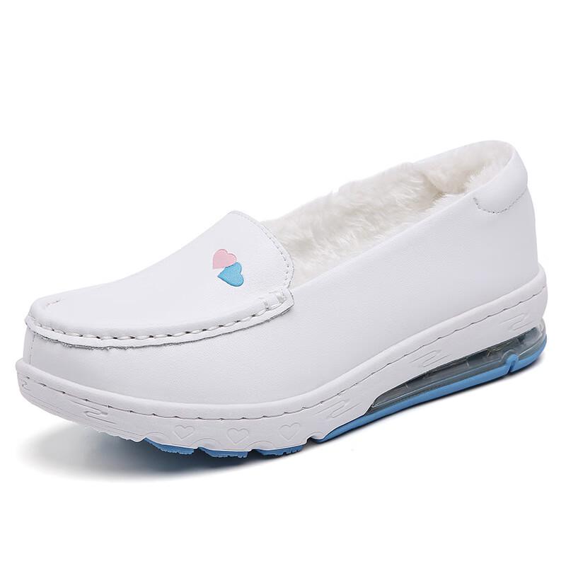 

ANZUEN Women s Plush-Lined White Sneakers 34-41