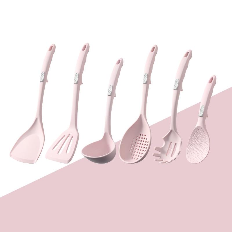 7 PCS Silicone Kitchen Utensils Set Non-Stick Cookware Spatula Cream Butter Erasing Knife Oil Brush Egg Beater Food Clip Kitchenware