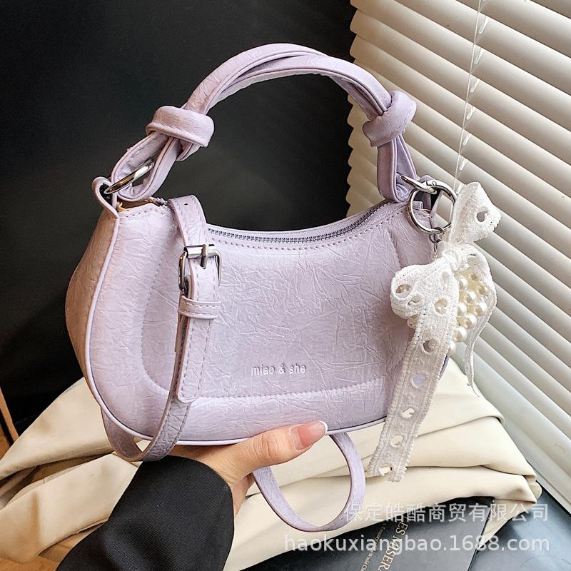 

Advanced sense of foreign style small bag women 2025 new fashion versatile messenger bag popular popular handbag dumpling bag серебряный