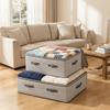 Non-woven Fabric Under Bed Storage Bag Large Capacity Folding Quilt Clothes Storage Bag Clear Window with Cover