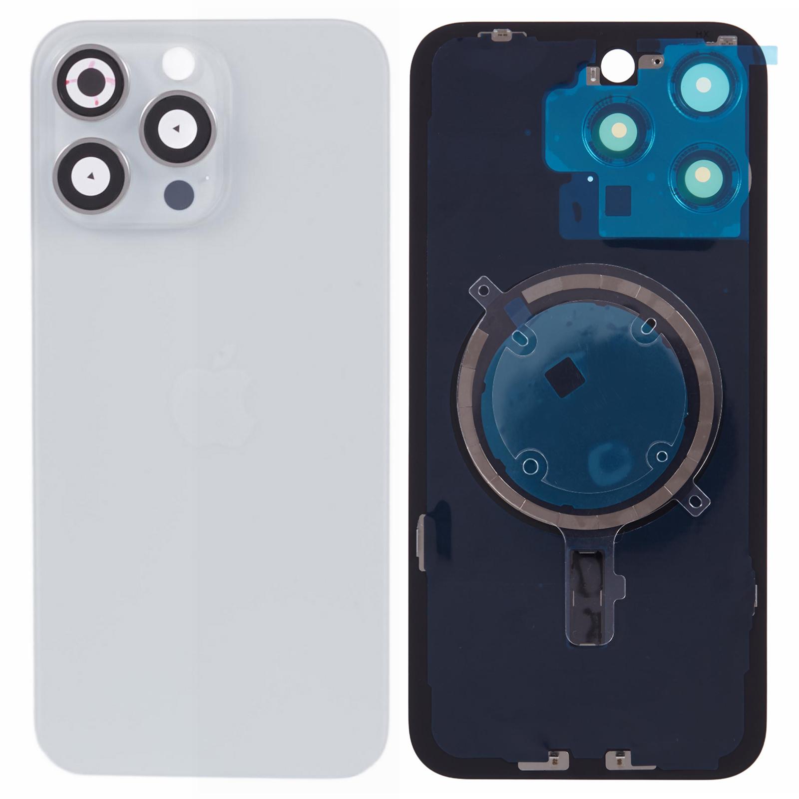 

Для iPhone 15 Pro Корпус акумулятора з кронштейном+Кришка об єктива камери Запасна частина White