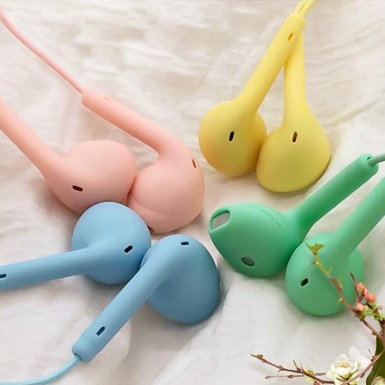 U19 Kabelgebundener Kopfhörer High Fidelity Mega Bass Macaron Farbe 3,5mm In-Ear Gaming Ohrhörer mit Mikrofon für den Alltag