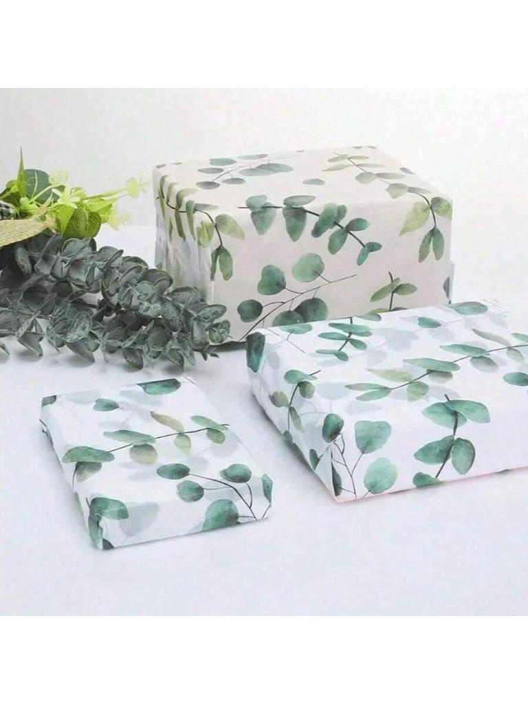 Unique Plant Design Plant Printed Leaf Packaging Paper, Gift Packaging Tissue, Suitable for Packaging Gifts, Birthdays, Holidays