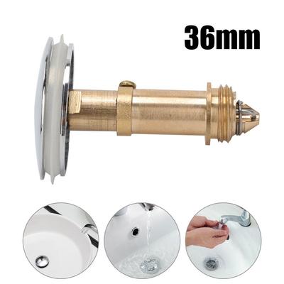 1*36mm Tap Pop-Up Basin Waste Chrome Sink Push-Button Click Clack Plug+Bolt Gold