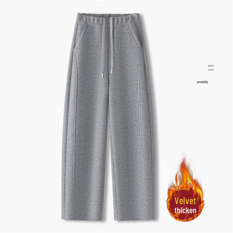 

Chic Woolen High-Waist Slimming Curved Leg Women s Pants - 2025 Autumn/Winter Plus Velvet Straight Leg. S /26 [Recommended: 85-95 kg]