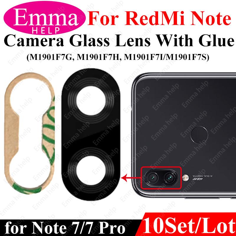 10Pcs Camera Lens For Xiaomi Redmi Note 9 Pro Max 9s 8 8t 7 7Pro Note10 5G 10t Back Camera Glass With Glue Adhesive