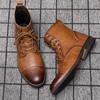 Fashion Fashion Brown Ankle Men's Leather Shoes Dress Boots Formal Shoes Men Autumn Winter Cowboy Boots For Men zapatos hombre vestir