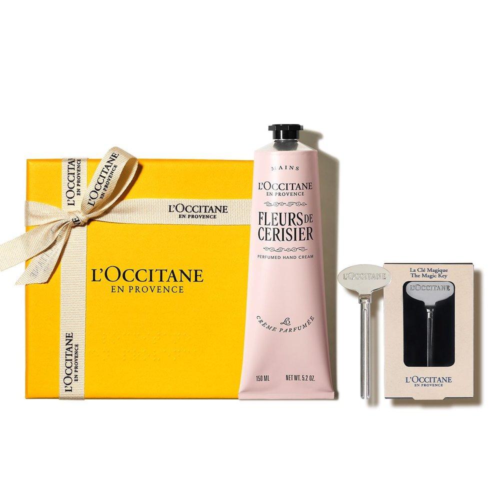 L Occitane [Gift] Fleur de Sérière Hand Cream 150ml Set (Cherry Blossom) (+Magic Key)