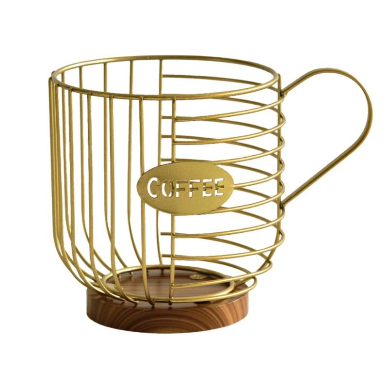 Ironwork Capsule Coffee StorageBlue Metal Large-capacity Storage Basket Desktop Water CupFruit Basket