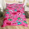 Rustic Suburb Soft Duvet Cover Countryside House Tre Hplus Grafiti Beding Set Nature Scenery Warm Comforter Cover Blue River Comfortable Quilt Cover