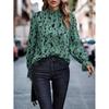 Blusa feminina manga longa com botões, casual, solta, lisa, top, camisa larga