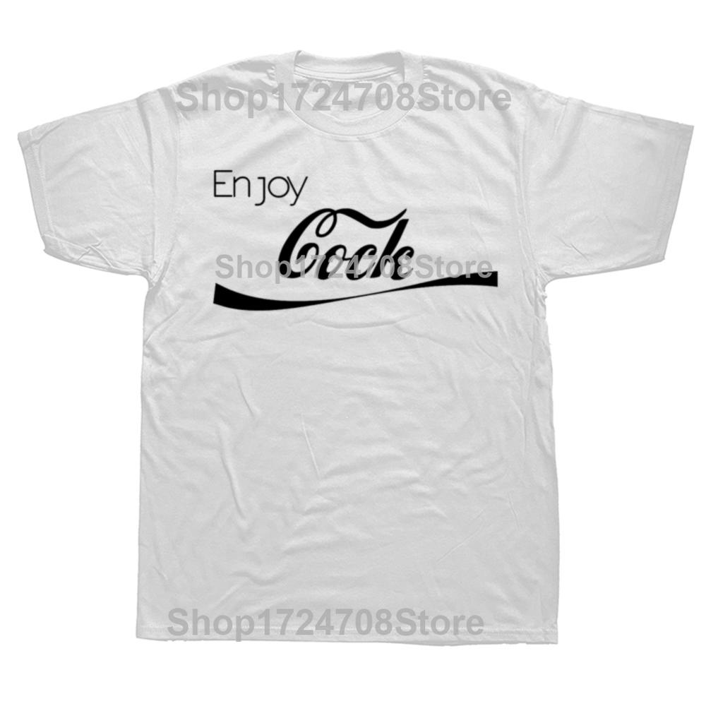 Funny Enjoy Cock Graphic T-shirts Fashion Casual Tshirt 100% Cotton Loose Oversized Chicken Farm Anime T Shirt Unisex