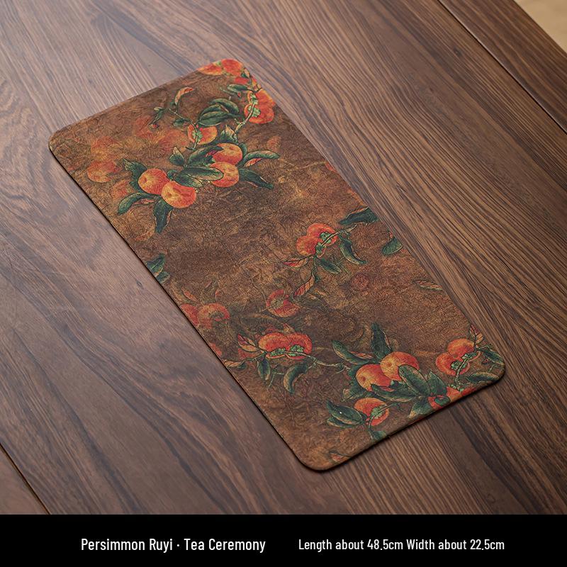 Xiangyunsha Double-Sided Waterproof Zen Tea Mat - High-End Chinese Style Dry Brew Tray Cloth