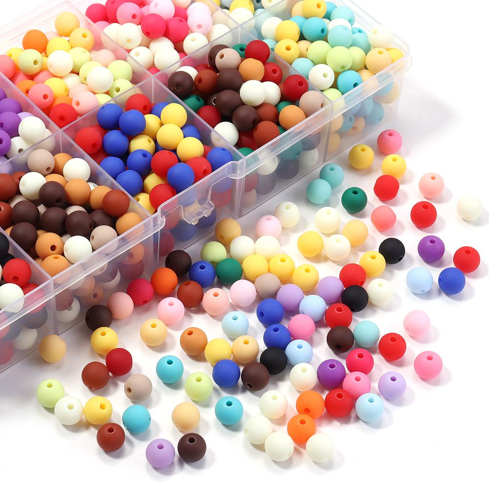 6/8/10/12/14mm Mix Colored Matte Acrylic Spacer Beads Loose Jewelry Round Beads For Making Bracelet Necklace Earring DIY Jewelry