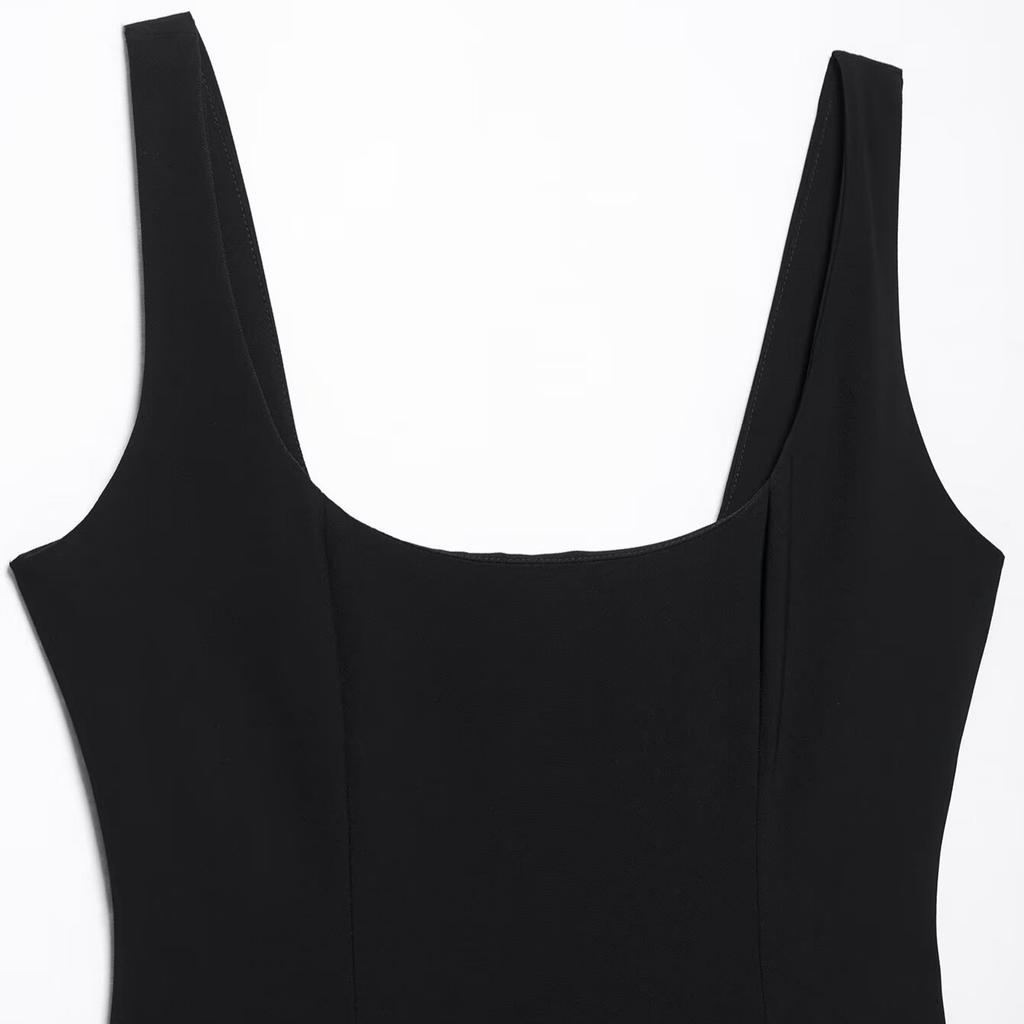 Spring and Summer New Women's Clothing Design Sense Niche Slim and Thin Suspender Midi Dress
