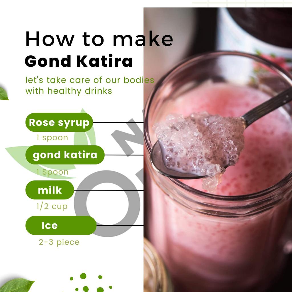 Namo Organics Gond Katira Pur - 250 gr | Proprietăți răcoritoare | Gumă comestibilă 100% naturală Superaliment