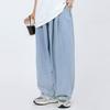 Retro Washed Old Jeans Men's and Women's Loose Straight Casual Dad Pants Wide-leg Mopping Lantern Trousers